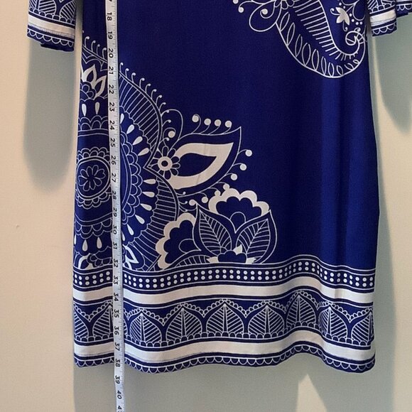 Forever Sapphire Blue Abstract Floral Dress - Picture 7 of 9